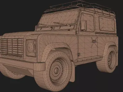 Land Rover Defender 90TD Low-poly 3D model