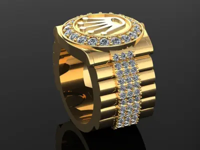 Rolex Men ring 3D print model