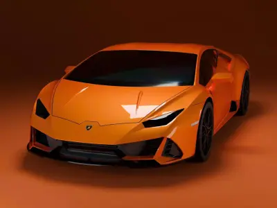 Futuristic Luxury Sports Car 3D Model Blender and FBX Format 3D model