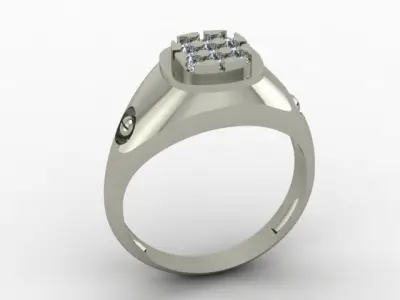men ring for daimonds 3D print model get