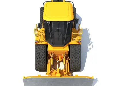Yellow High Speed Dozer 3D model