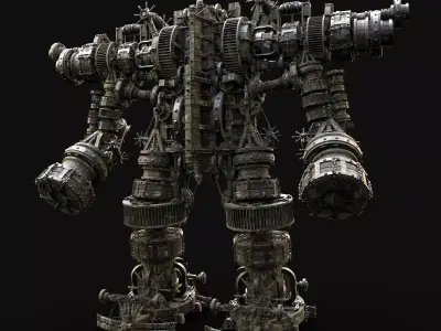 MECH GIANT ROBOT SIEGE ENGINE MACHINE WAR AAA MEDIEVAL MECHA Low-poly 3D model