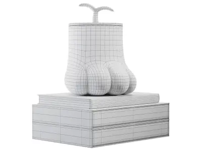 Paw Jar and books decorative set 3D model