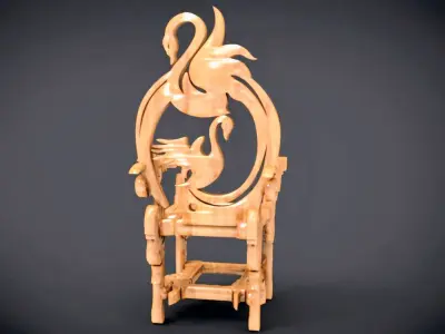 Swan Throne Chair 3D print model