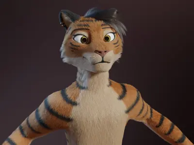 Morgana Anthro Tiger 3D model