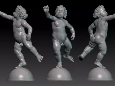 Putto in equilibrio su una sfera  3D model
