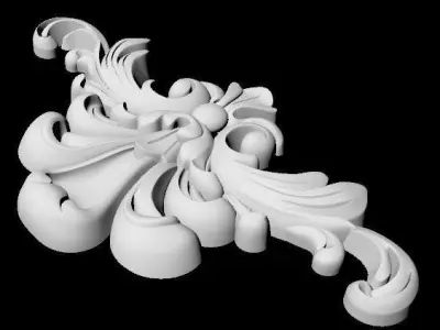 Central decor ornament for furniture 3D model 653