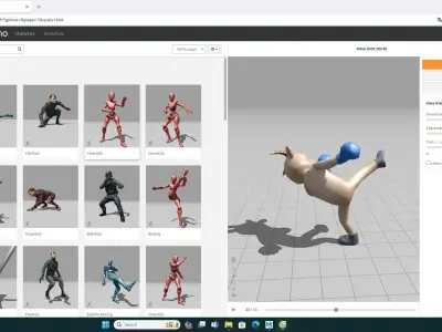 Boxing Goat Animal Animated Low-poly 3D model