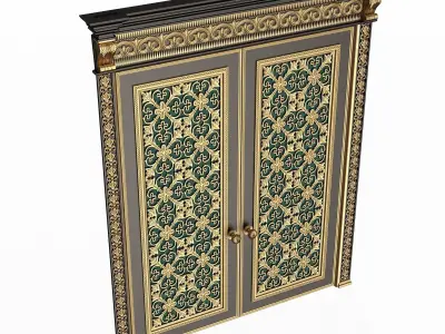 Carved Door Classic 01201 Black Low-poly 3D model