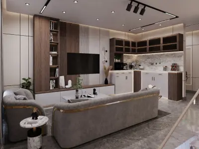living room  3D model 2