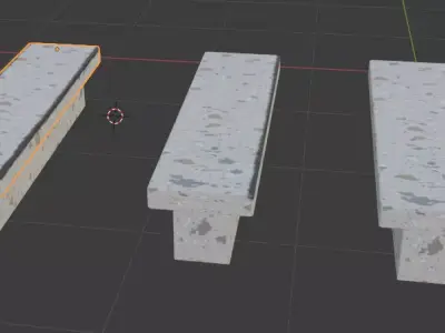 Concrete Bench - Waxed and Unwaxed Free low-poly 3D model