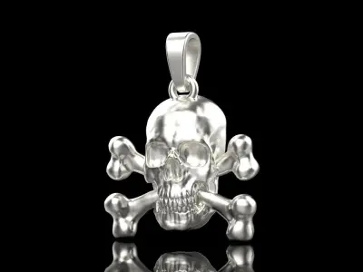 pirate skull pendant model 329 3D print model