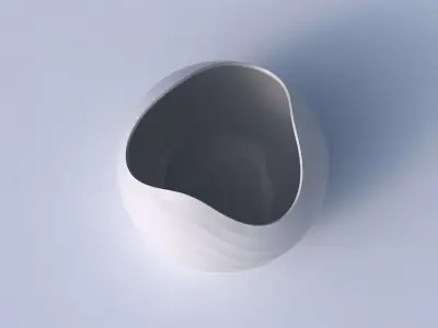 Bowl Spheric wavy with small horizontal sections 3D print model