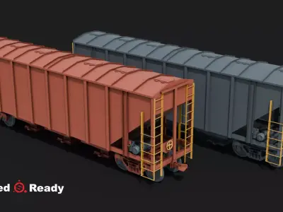 freight rail grain hopper train wagon 3d model 3D model