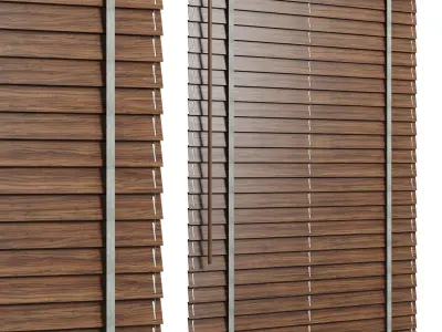 Wooden Blinds - Venetian blinds set 001 120 cm Low-poly 3D model