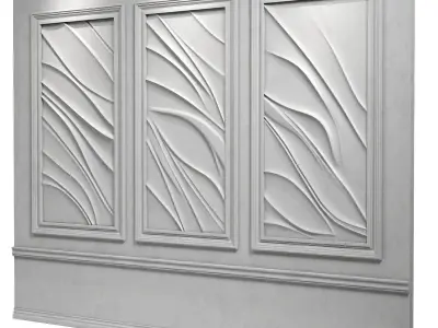 Decorativ panel wave 13 3D model