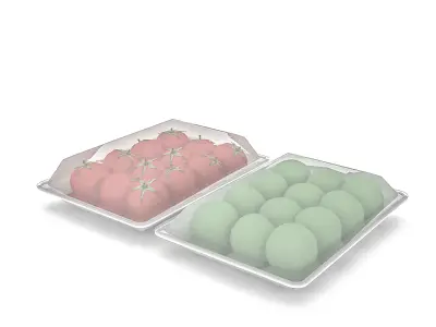 sale of packaged tomatoes 3D model Low-poly 3D model