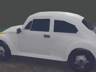 Old VW Beetle LOW POLY Low-poly 3D model