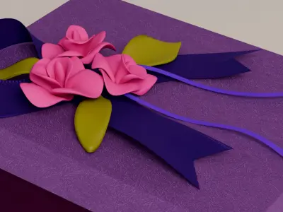 Package for Gift Purple 150 x 210 x 80mm 3D model