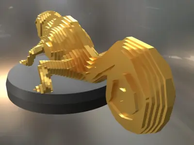 Parametric Chamaeleon Low-poly 3D model