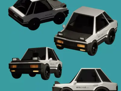 Toyota Trueno AE 86 mini car initial D 3D model