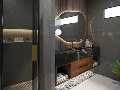 Bathroom Scene - Bespoke Vanity Design 3D model