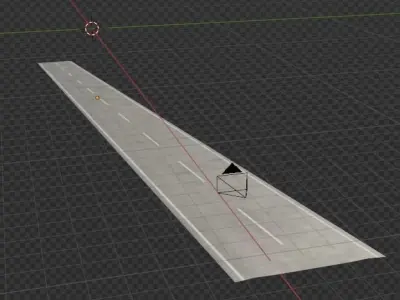 Town City Street Simple Road Free low-poly 3D model