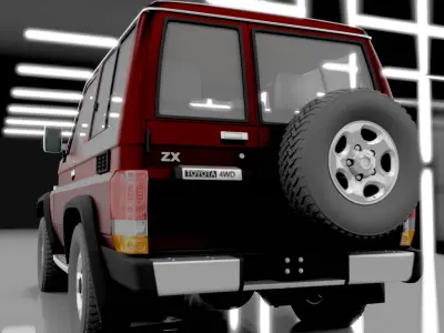 Toyota Land Cruiser J71 1998 High-Quality 3D Model  Interior Low-poly 3D model
