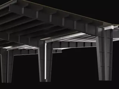 Metall carport 6 3D model