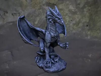 3D Scanned Dragon Statue 02 3D model