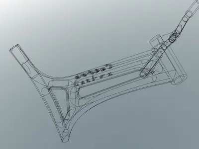Bycicle bicycle with handlebar Low-poly 3D model