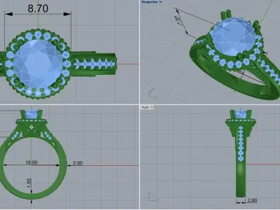gold ring code 19 3D print model