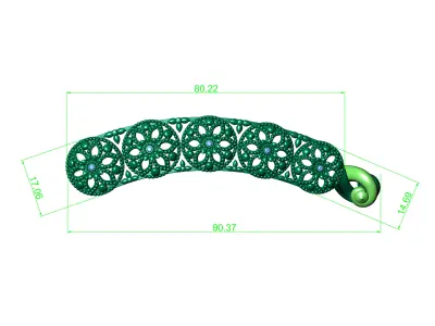 Hair Clip For Ladies Jewelry With diamonds  3D print model
