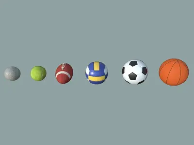 Balls Pack Low-poly 3D model