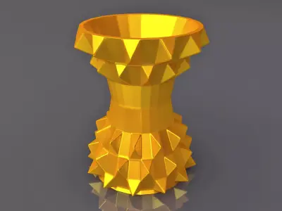 Middle Triangulation Thin Vase Geometric Shape 3D Printing Model 3D print model