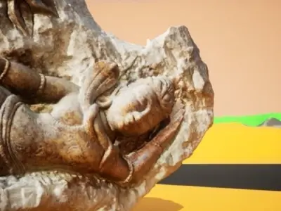 Ganesh and shiva - Two Sided Stone Statue - 3D Model 3D model