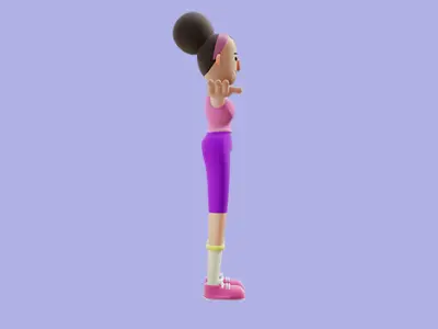 Stylized 3D Yoga Girl Character - Female Cartoon Model 3D model