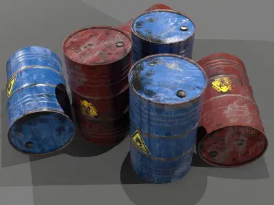 Oil Barrel  Low-poly 3D model