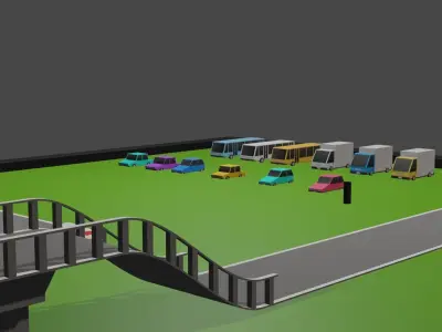 racing model with police low poly game ready  Low-poly 3D model
