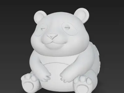 Cute Panda Figurine 3D Printable STL 3D print model