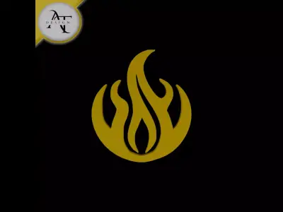Simple Flame Symbol - 2D Art Free 3D print model 4