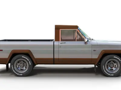 Jeep Gladiator J-10 pickup truck Low-poly 3D model