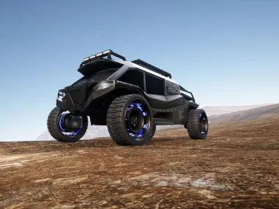 Sci-Fi Offroad Vehicle Low-poly 3D model