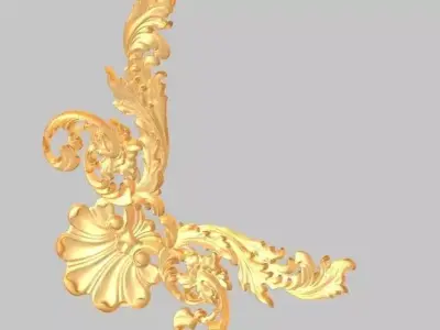 pattern wood machine cnc carving Classic luxurious gold 3D model 3D model