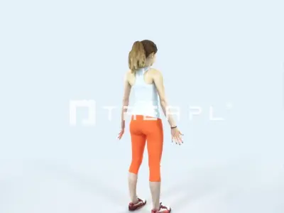 Essence 01H Animated Rigged Sports Teenage Girl Low-poly 3D model