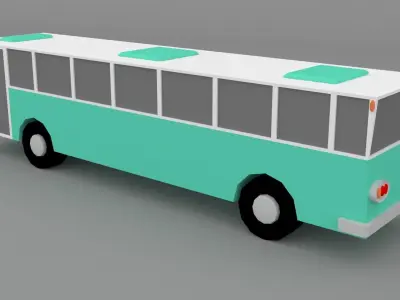lowpoly bus school 3D model