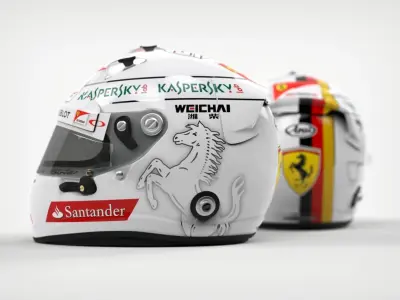 Sebastian Vettel 2015 style Racing helmet 3D model