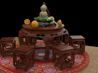 Chinese gourd wine bottle   3D model