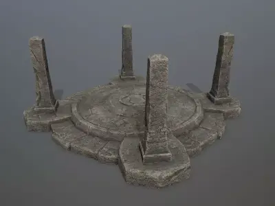 Ruin Gate Low-poly 3D model