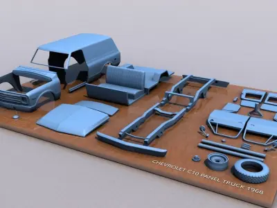 CHEVY C10 PANEL TRUCK 1968 3D print model